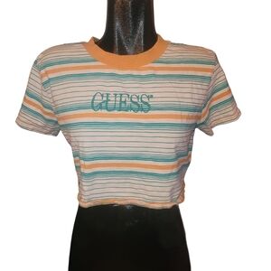 Guess Modern Retrovibe Striped Crop Top S